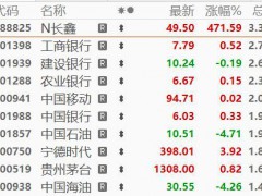 长鑫科技高开471% 成A股“一哥” 成为A股市值第一